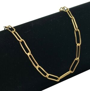 18k Italian Gold Filled 18 Inch 3.8mm Paper Clip Chain Retail Prices $56
